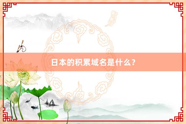 日本的积累域名是什么？